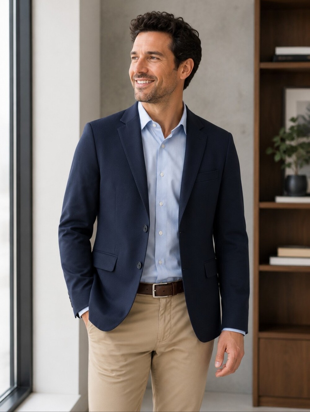 NEW ASOS Navy Blue Single-breasted Two-Button Blazer Sport Coat Men's 38 Reg